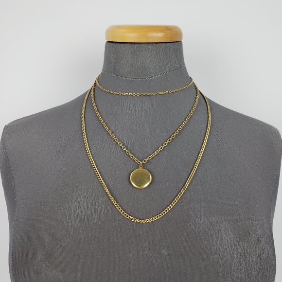 Vintage Jewelry - Vintage Bronze Locket Chain Necklace